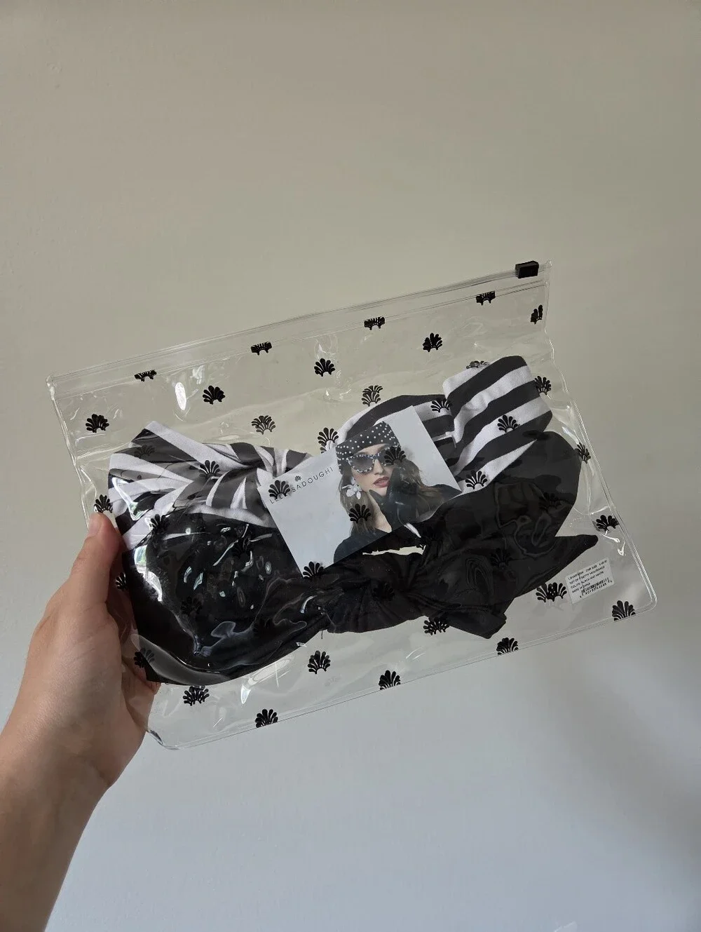 NWT Lele Sadoughi Set of 2 Betty Headbands Black & White Bow Stretch